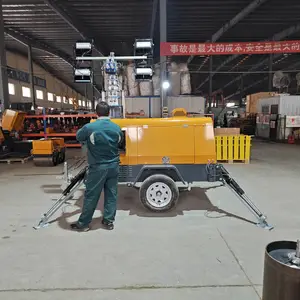 矿山移动照明灯塔柴油发电机组,液压升降拖车灯车,露天矿场应急照明