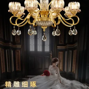 欧式吊灯客厅灯奢华大气简欧餐厅水晶灯现代简约创意卧室全铜灯具