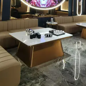 不锈钢ktv茶几轻奢风格喇叭底座无缝拼接无指纹电镀工艺可以定制尺寸