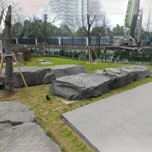 天然中国黑景石原石黑山石庭院鱼池假山石园林造景石源头厂家定制