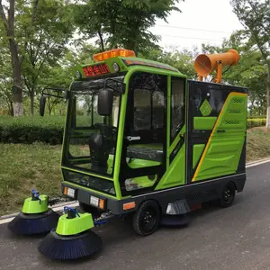 光伏太阳能厂区道路保洁扫地车 三朋四轮背桶版驾驶式扫地机2300G