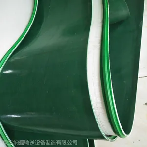输送带加防跑偏导条pvc环形输送带