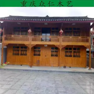 樟子松景观木屋 实木乡村现代别墅 实木传统木房子施工安装 众仁木艺