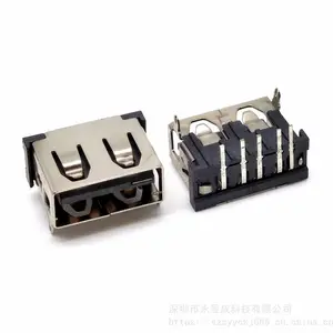 USB 2.0�����Aĸ ����10.0 90�Ȱ�����Ƭ H=6.3mm �ĽŲ��SMT ֱ�� �ڽ�