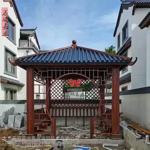 顺义生产仿木廊架混凝土长廊 别墅庭院户外水泥花架 定制凉亭葡萄架