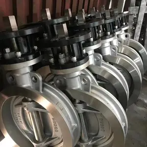 D673H-16C气动硬密封对夹式蝶阀 高温蒸汽导热油铸钢三偏心蝶阀