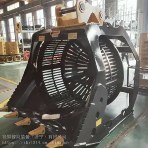 湖北黄石水洗沙旋转挖斗 旋转型液压筛分斗 水洗石铲斗价格
