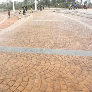 彩色水泥压花地面 景观地坪 仿石压印 支持定制 厂家直供