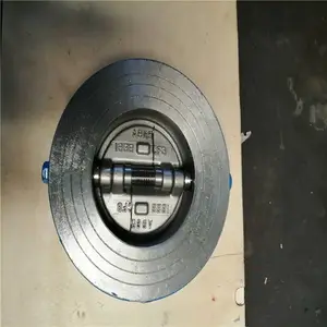 DN450 双瓣对夹式不锈钢止回阀 H76W-25R H76W-25RL 蝶型旋启式逆止阀