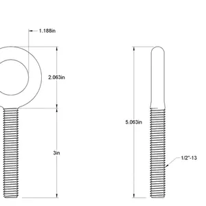Mcmaster-carr3013T65无肩钢吊环螺栓 - 用于起重