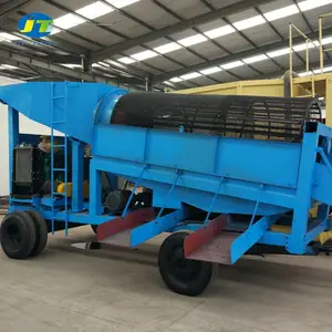 湖北滚筒筛式除泥选矿车 可自行移动便捷式淘金车 滚筒式脱泥选金车