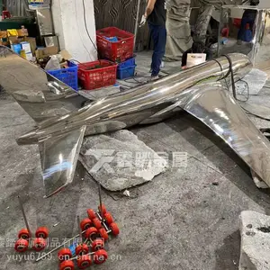 304镜面不锈钢雕塑加工基地 不锈钢飞机造型雕塑 来图定制景观不锈钢雕塑