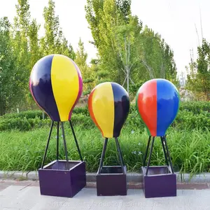 仿真玻璃钢热气球雕塑商场广场活动摆件雕塑玻璃纤维圆球气球模型
