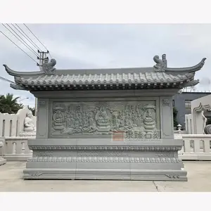 西方极乐世界石雕照壁 寺院景墙浮雕 福建雕刻厂家