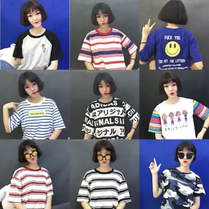 几元女式短袖便宜T恤夏季服装纯棉T恤女士上衣广州地摊货源跑量T恤批发