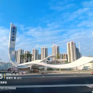 大型不锈钢精神堡垒厂家 广州雕塑工厂 灯光装置 艺术工程 市政工程 专业安装 来图定制