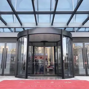 公司大楼旋转门玻璃旋转门两翼自动旋转门智能酒店玻璃环柱旋转门