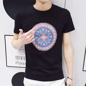 西藏那曲尾货供应几元男式T恤义乌买衣服批发货源男士重磅精梳棉情侣T恤