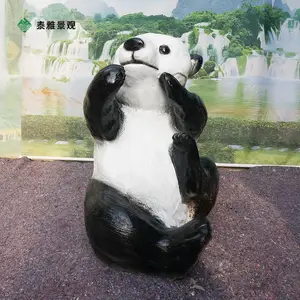 户外仿真熊猫动物玻璃钢雕塑园林景观装饰小品公园草坪庭院大摆件