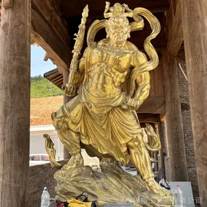 寺院护法神像金刚力士黄铜铸造 站像3米哼哈二将佛像