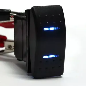 热销防水开关翘板开关汽车改装开关5PIN ON-OFF-ON蓝色LED灯12V