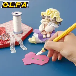 OLFA日本KB4-R/5圆弧刀刃5片适用AK-4/LTD-09刻刀模型手工刀片