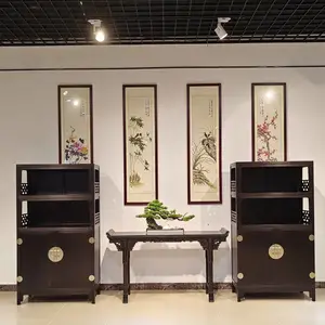 名琢世家花梨木大板家具 大果紫檀紫光檀万历柜画案6件套组合