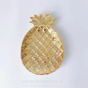ins餐具风工艺品家居首饰盘金属菠萝托盘北欧托盘菠萝摆件收纳盘