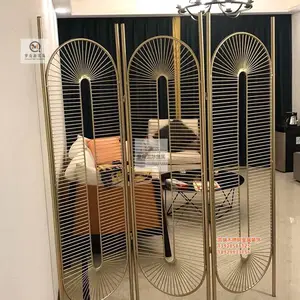 客厅欧式金属花格 不锈钢金属玄关 折叠隔断 金属隔断屏风