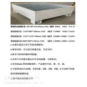 川场【钢制防渗漏托盘】1桶 2桶 3桶4桶 -用于仓库-工厂-用材3mm