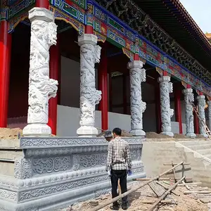 石雕龙柱 祠堂石龙柱 寺庙用 仿古浮雕 支持设计