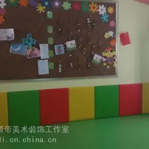 幼儿园软包国学壁画软包墙裙地垫软包