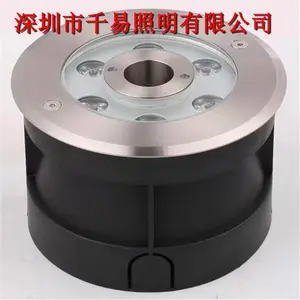 户外圆形太阳能偏光地埋灯 12W防水嵌入式水底灯草坪射灯