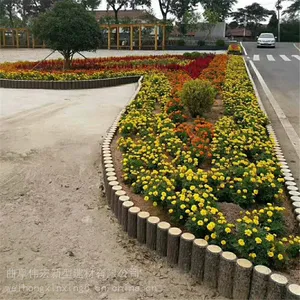 预制水泥仿木桩 防踩踏景区树桩石 五连仿木桩美观