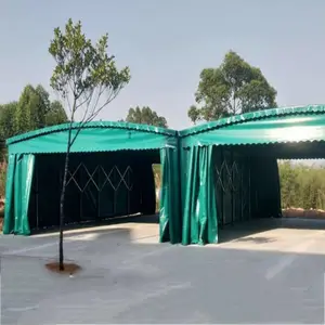昆山 仓库通道悬空电动雨棚 电动推拉雨棚 钢立柱电动蓬定做安装