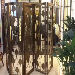 厂家定制美式不锈钢隔断 座屏隔断加工玫瑰金