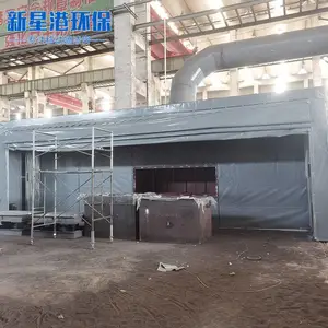 现货供应汽车移动喷漆房大型工业轨道式电动折叠喷漆房移动喷漆房