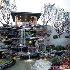 四川自贡多姿奇石太湖石庭院造景假山驳岸，草坪点缀