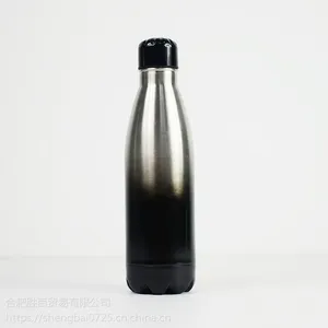 厂家批发不锈钢可乐瓶 500mll渐变喷漆双层不锈钢保温杯