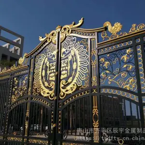 唐山开平大门做铁艺护栏楼梯大门的伸缩门制作