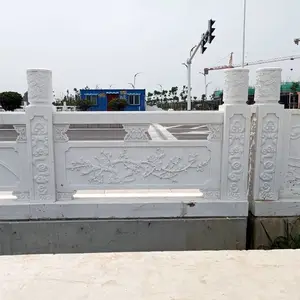 桥梁石栏杆安装案例-各种石材桥梁护栏