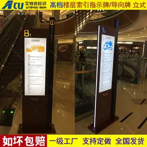 商场电梯指示牌导向牌不锈钢镂空楼层发光灯箱导视牌金属烤漆精神堡垒导示立牌内容可更换