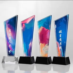 金属水晶奖杯定做创意新款员工五星奖牌定做年会