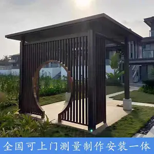 新疆乌鲁木齐不锈钢雕塑廊架凉亭定制，大型景观地标，支持现场勘查