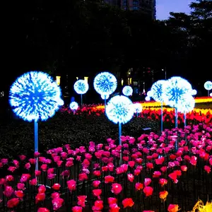 led蒲公英灯 户外防水蒲公英造型灯 七彩发光蒲公英草坪灯可定制