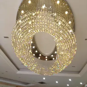 楼盘水晶吊灯 椭圆形吊灯 售楼沙盘灯具定制厂家