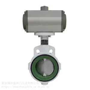 boilz不锈钢四氟蝶阀球墨铸铁蝶阀耐腐耐磨对夹式蝶阀