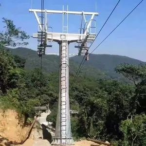 银白色电力钢杆 小型电力钢杆 双回路耐张钢杆塔 结构稳定