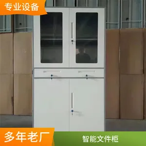 智能保密柜 双节指纹密码锁文件柜 铁皮通体档案柜可定做