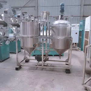 提纯三罐粮油机 棕榈油脱胶炼油设备 家用葵花籽油精炼机